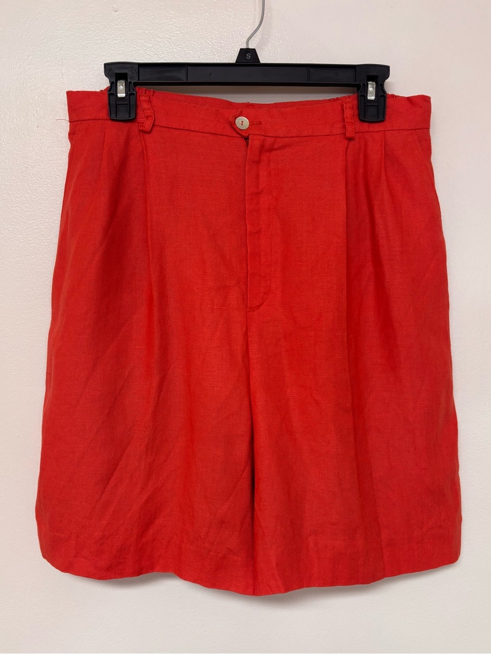 Vtg Vinci 100% linen orange shorts coastal grandma old money resort preppy